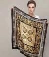 A 140-centimeter faux silk exotic style scarf Item Picture
